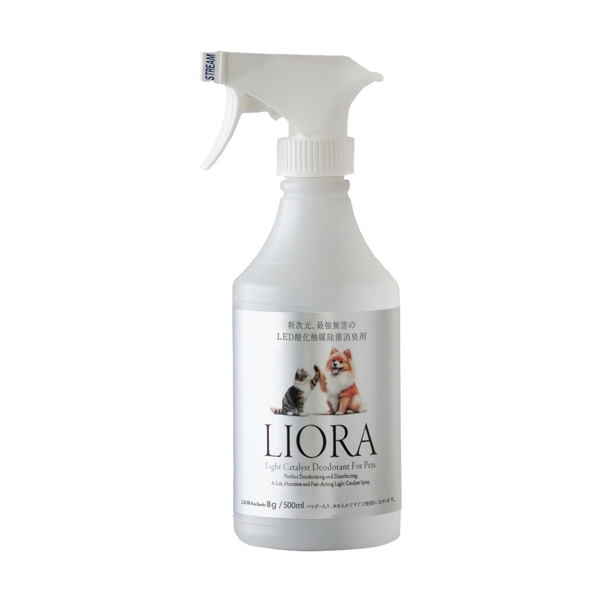 LIORA スプレーボトル リオラスプレー ビッグ 8g 内容量： 500mlペット用パウダー式除菌消臭剤 水で溶くタイプ スプレー 犬猫用