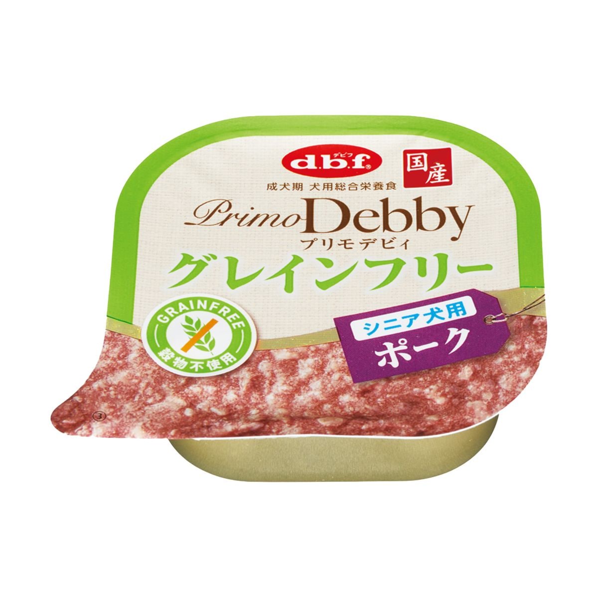 d.b.f デビフ プリモデビィ グレインフリー シニア犬用 ポーク 内容量：95g 犬用総合栄養食 ドッグフード ウェットフード  犬用