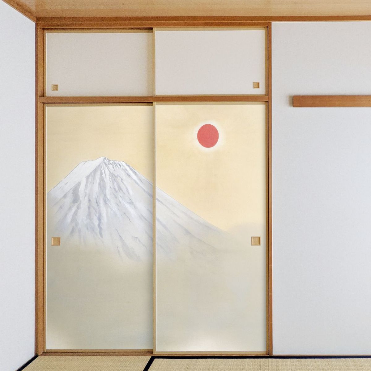 日本の名画 ふすま紙 横山大観 乾坤輝く 2枚1組 水で貼るタイプ