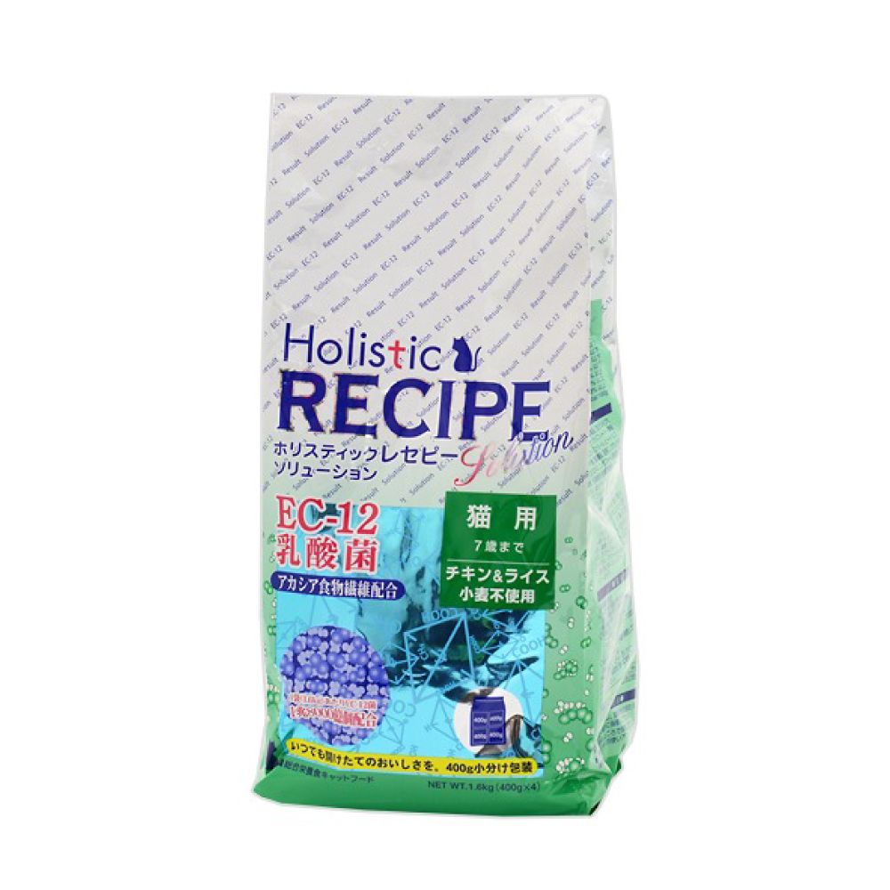 キャットフード ホリスティックレセピー EC-12 乳酸菌 猫用 1.6kg (400g×4袋) 1歳～7歳までの成猫用