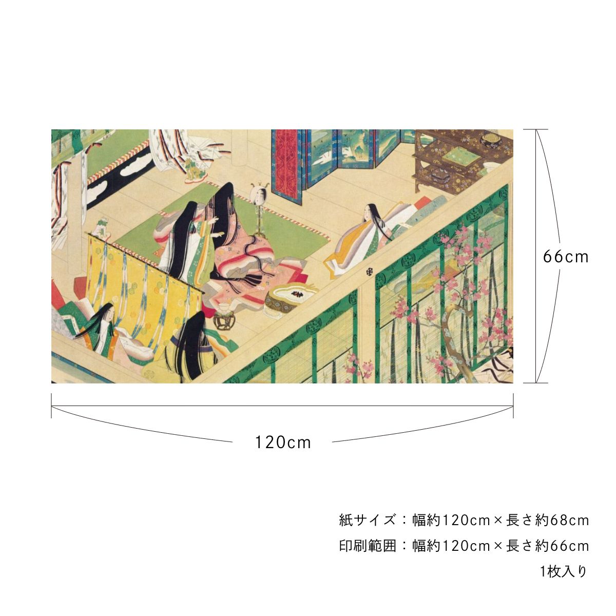 貼ってはがせる壁紙シート アートシリーズ 和の巨匠たち 日本の名画 HC_J_001 ～ HC_J_012 シールタイプ 幅約120cm×高さ約66cm 1枚入り アサヒペン