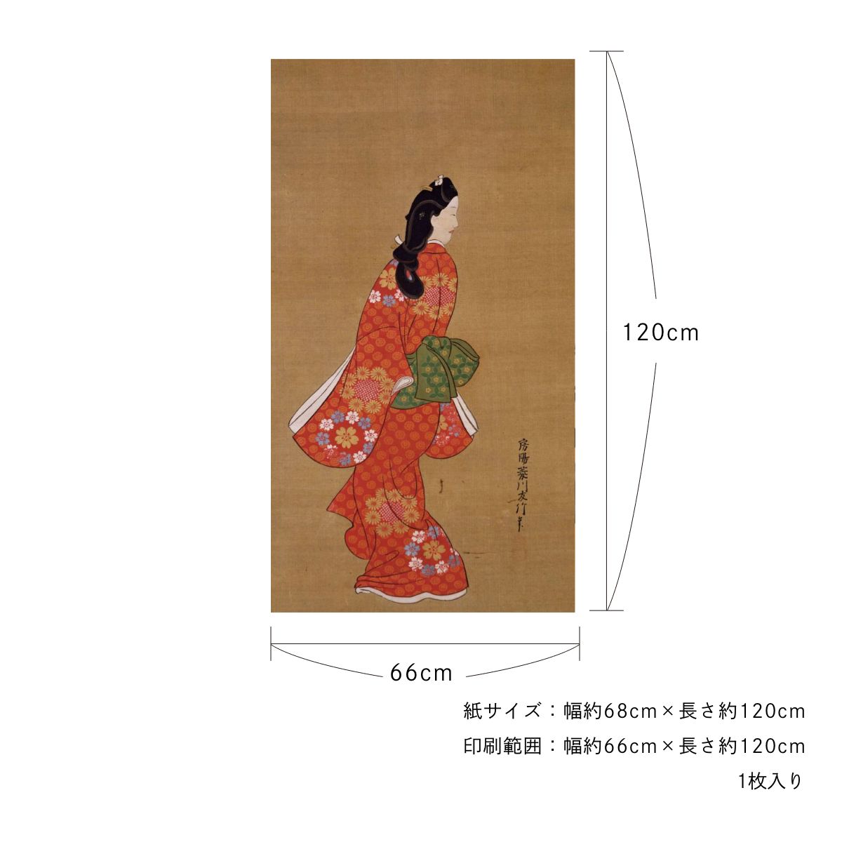 貼ってはがせる壁紙シート アートシリーズ 和の巨匠たち 日本の名画 HC_J_013 ～ HC_J_022 シールタイプ 幅約66cm×高さ約120cm 1枚入り アサヒペン