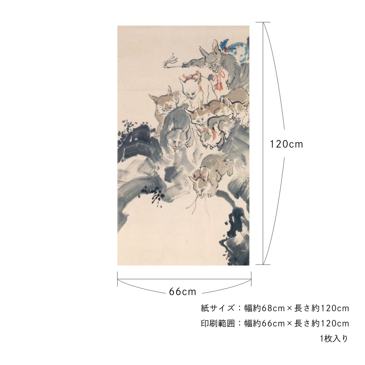 貼ってはがせる壁紙シート アートシリーズ 和の巨匠たち 日本の名画 HC_J_013 ～ HC_J_022 シールタイプ 幅約66cm×高さ約120cm 1枚入り アサヒペン