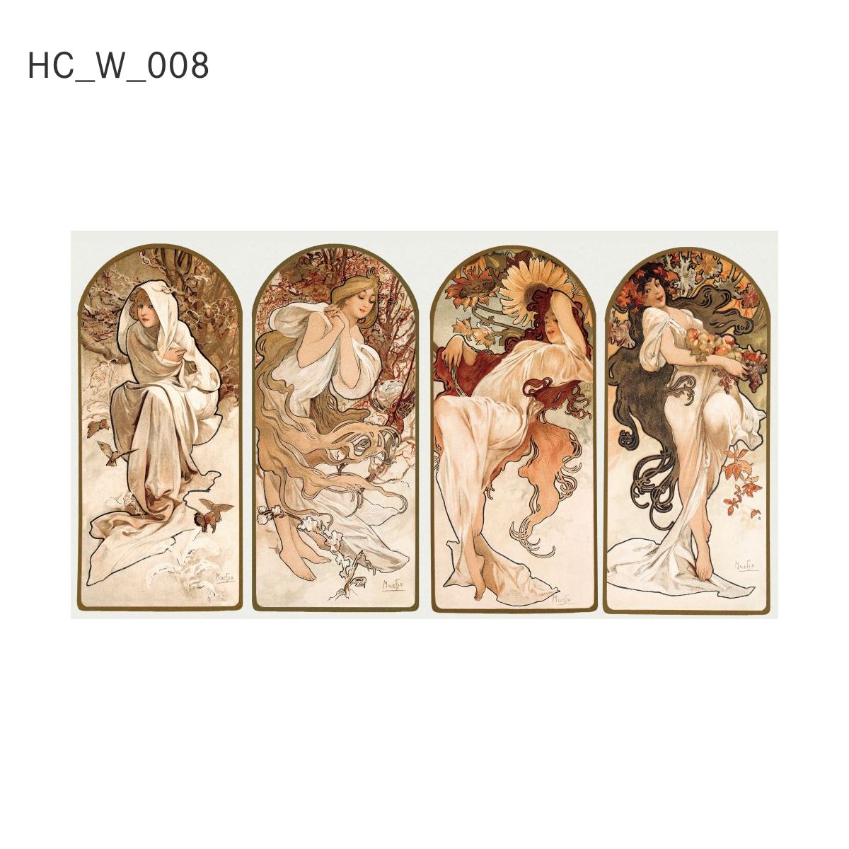 貼ってはがせる壁紙シート アートシリーズ 西洋の巨匠たち 世界の名画 HC_W_001 ~ HC_W_008 シールタイプ 幅約120cm×高さ約66cm 1枚入り アサヒペン
