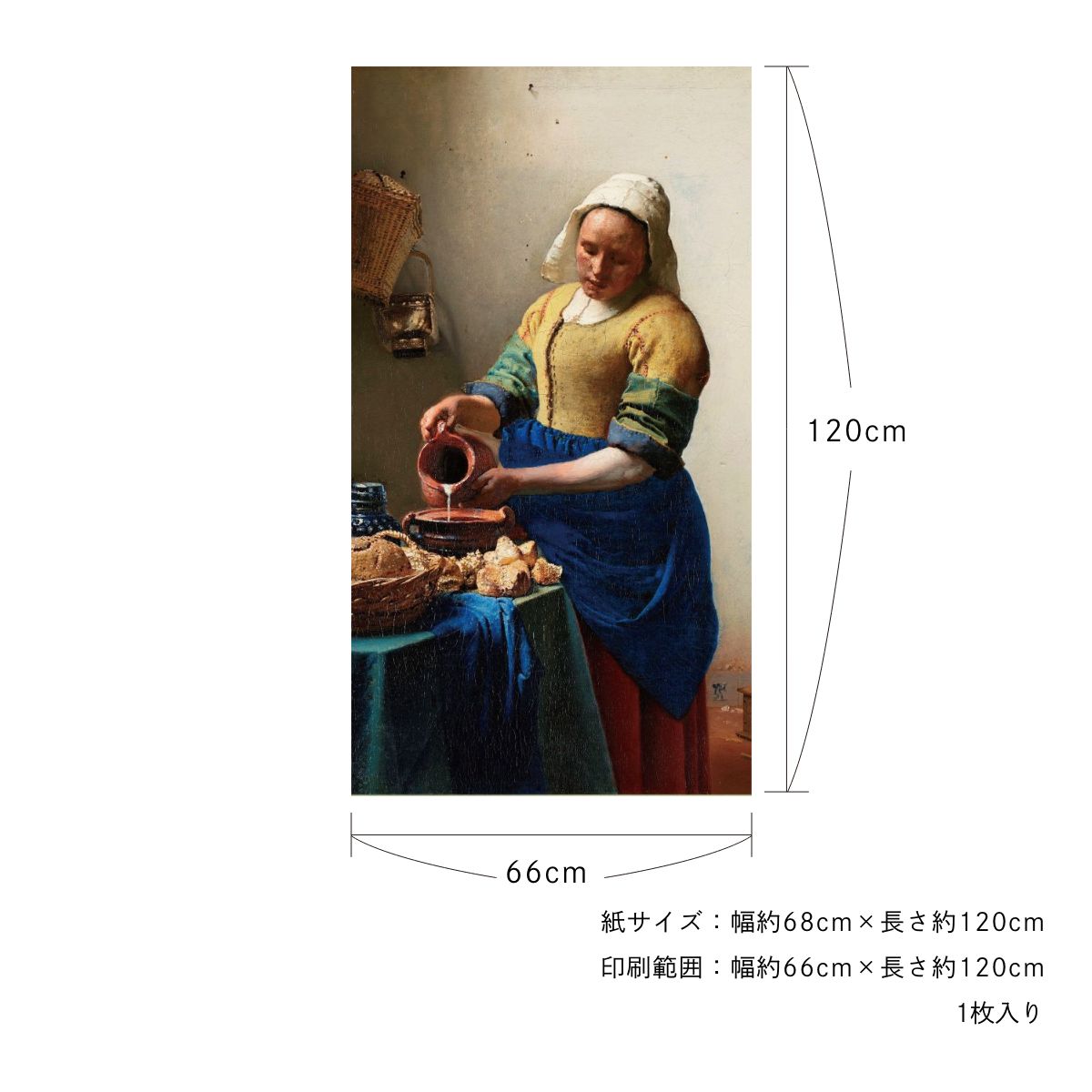 貼ってはがせる壁紙シート アートシリーズ 西洋の巨匠たち 世界の名画 HC_W_009 ～ HC_W_015 シールタイプ 幅約66cm×高さ約120cm 1枚入り アサヒペン
