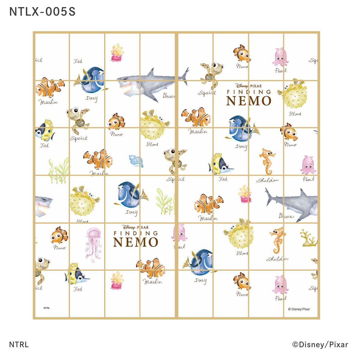 ディズニーキャラクター ピクサー 障子紙 ファインディング・ニモ  NTLX-005S のりで貼るタイプ 幅約92cm×長さ約182cm 2枚1組 アサヒペン