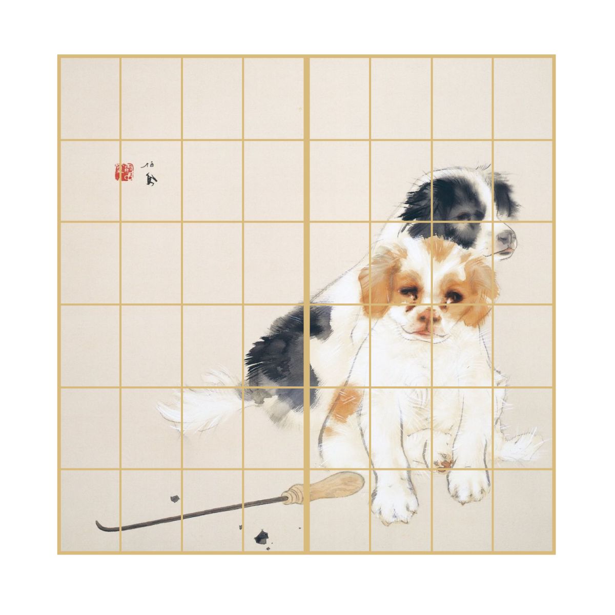 障子 アニマル デザイン障子紙 犬の巻 2枚1組