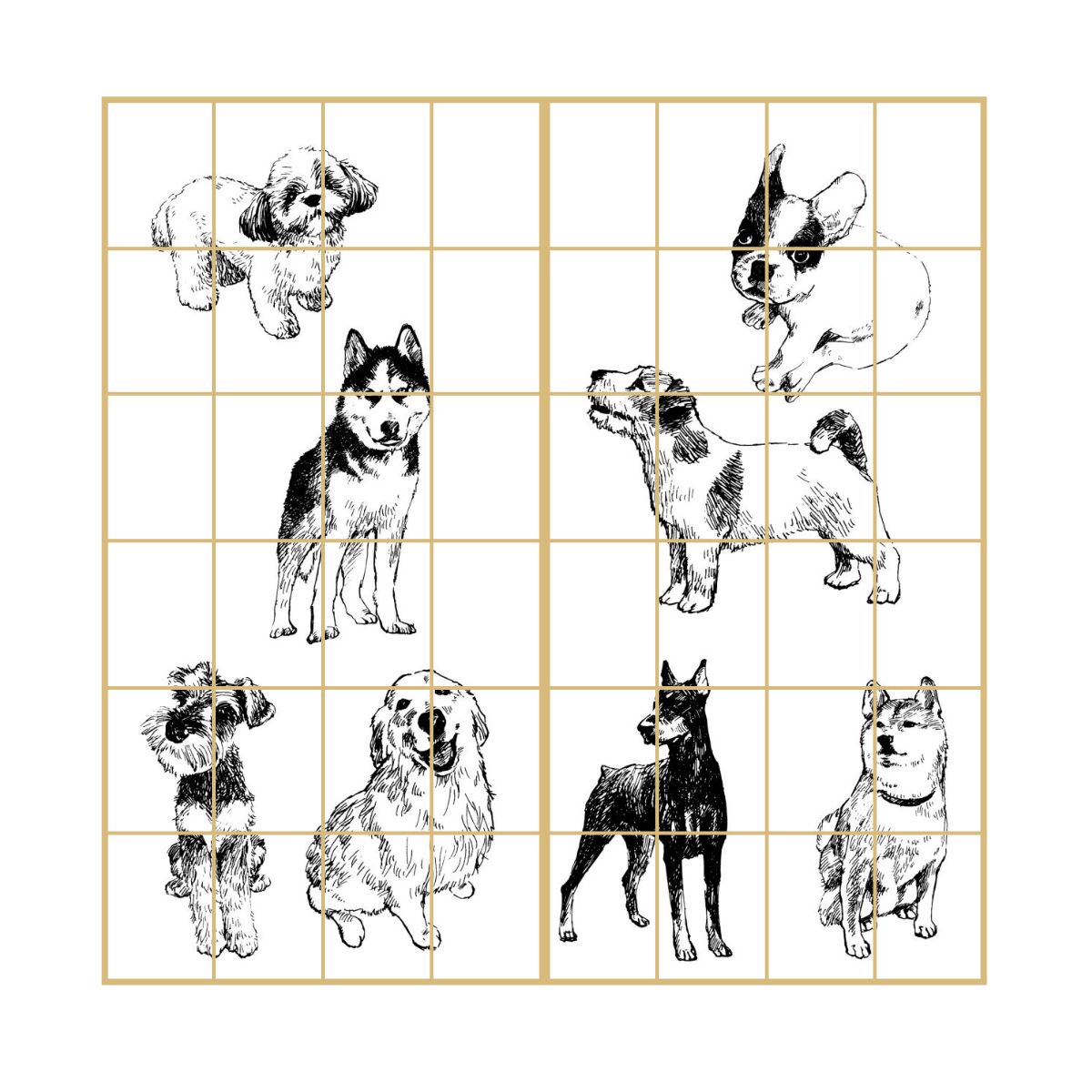 障子 アニマル デザイン障子紙 犬の巻 2枚1組