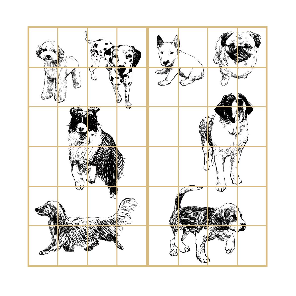 障子 アニマル デザイン障子紙 犬の巻 2枚1組