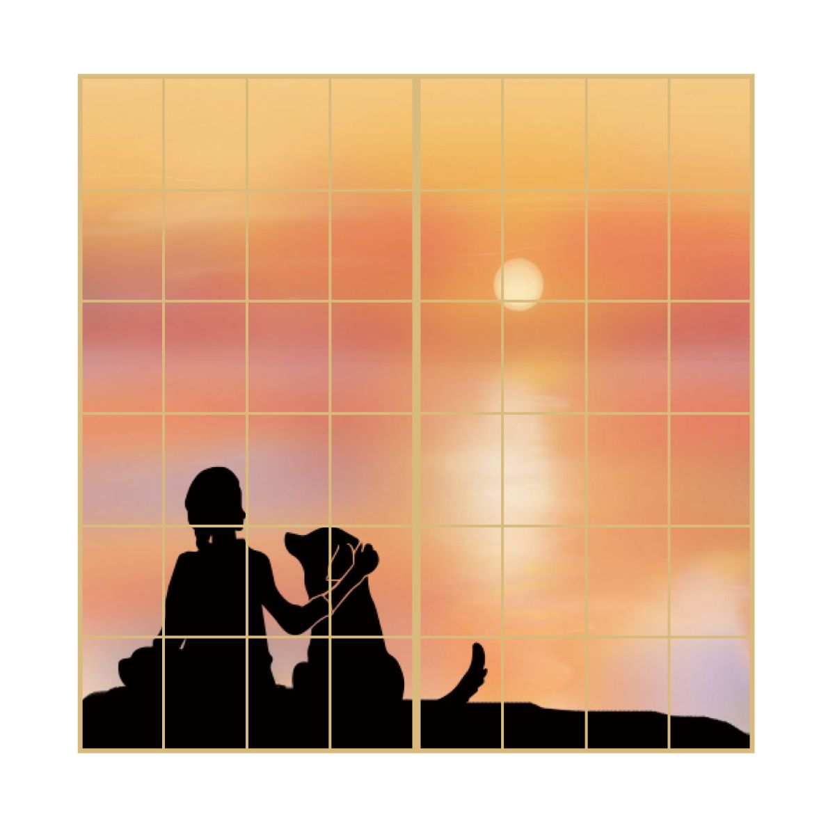 障子 アニマル デザイン障子紙 犬の巻 2枚1組