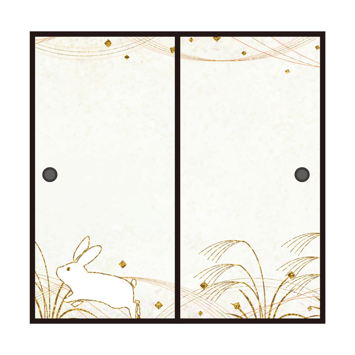 ふすま アニマル デザインふすま紙 兎の巻 92cm×182cm 2枚入り 水で貼るタイプ rab-03F