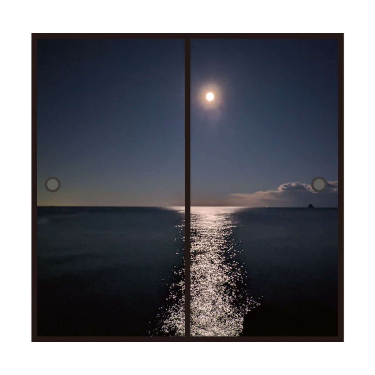 海模様 Moon road 襖紙 92cm×182cm 2枚入り 水貼りタイプ sea-09F