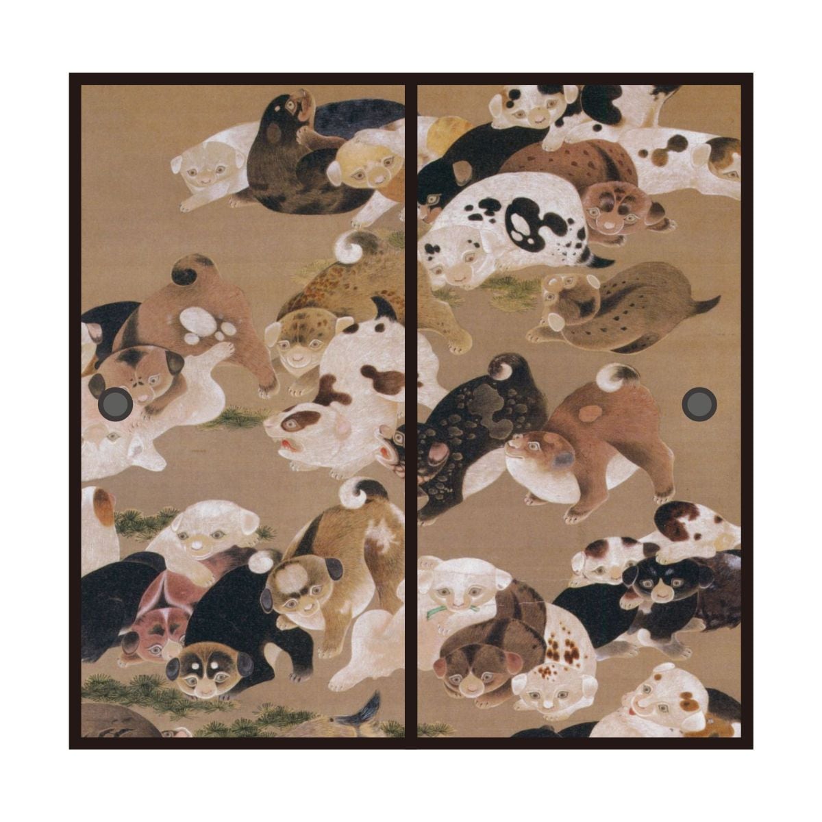 ふすま紙 アニマル デザイン 襖紙 犬の巻 2枚1組