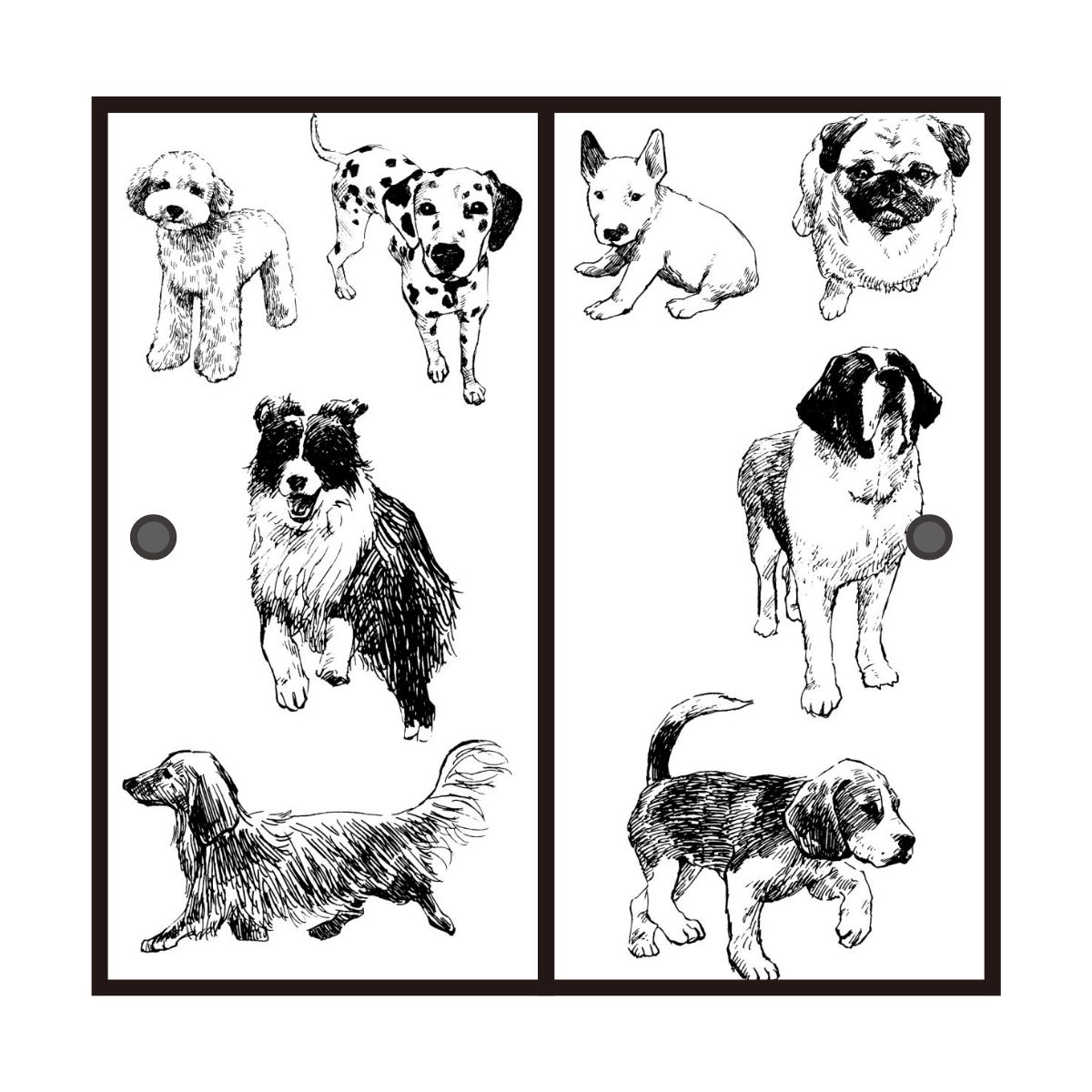 ふすま紙 アニマル デザイン 襖紙 犬の巻 2枚1組