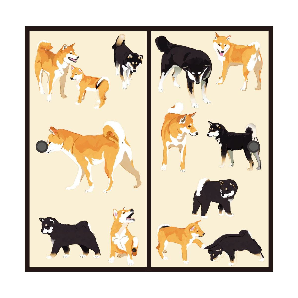 ふすま紙 アニマル デザイン 襖紙 犬の巻 2枚1組