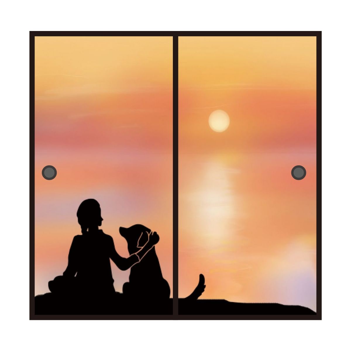 ふすま紙 アニマル デザイン 襖紙 犬の巻 2枚1組