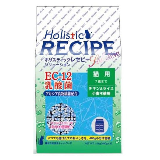 キャットフード ホリスティックレセピー EC-12 乳酸菌 猫用 1.6kg (400g×4袋) 1歳～7歳までの成猫用