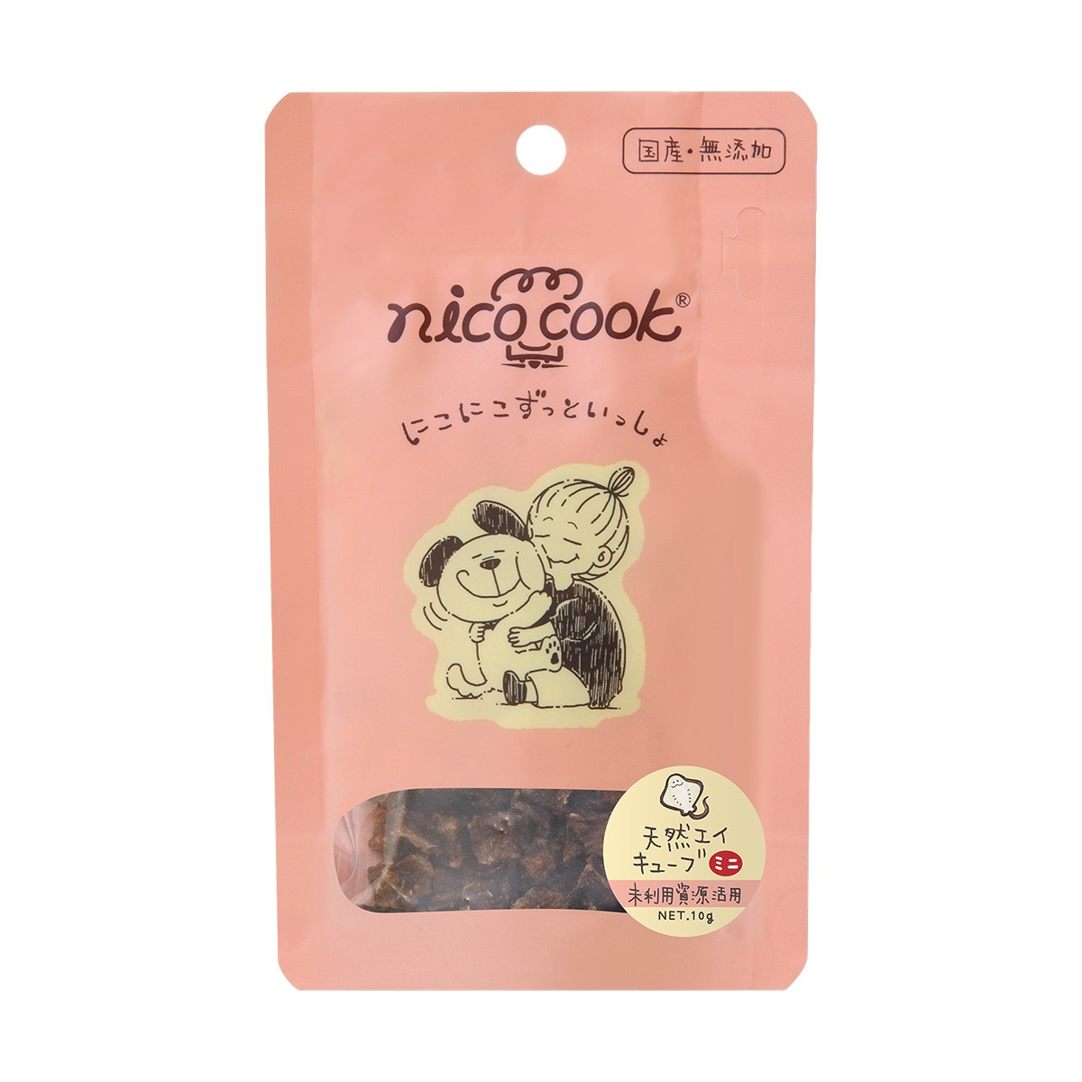nico cook ニコクック 国産天然エイキューブ ミニ 犬猫兼用 内容量 10g たんぱく質 脂質 犬用おやつ 猫用おやつ 無添加 パウチタイプ ビタミンＢ12 コラーゲン 関節の健康維持