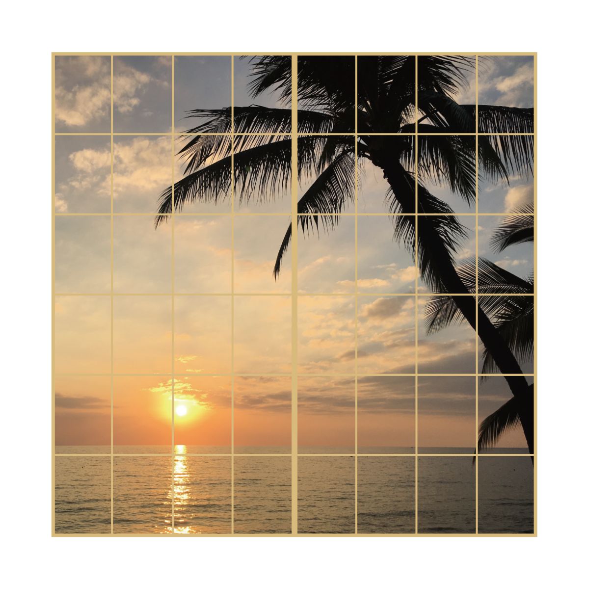 海模様 Sunset 障子紙 92cm×182cm 2枚入り のり貼りタイプ sea-08S