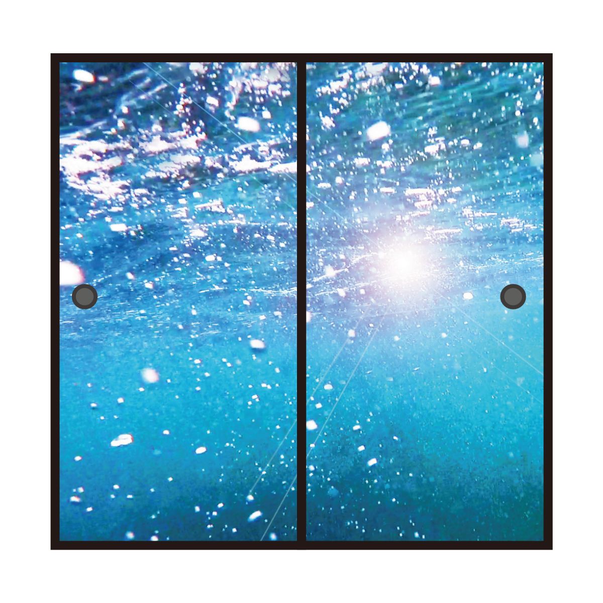 海模様 Water bubbles 襖紙 92cm×182cm 2枚入り 水貼りタイプ sea-04F