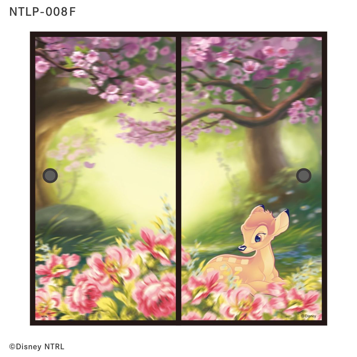 ディズニーキャラクター ふすま紙 バンビ NTLP-008F 水で貼るタイプ 再湿 襖紙 幅約92cm×長さ約182cm 2枚1組 アサヒペン