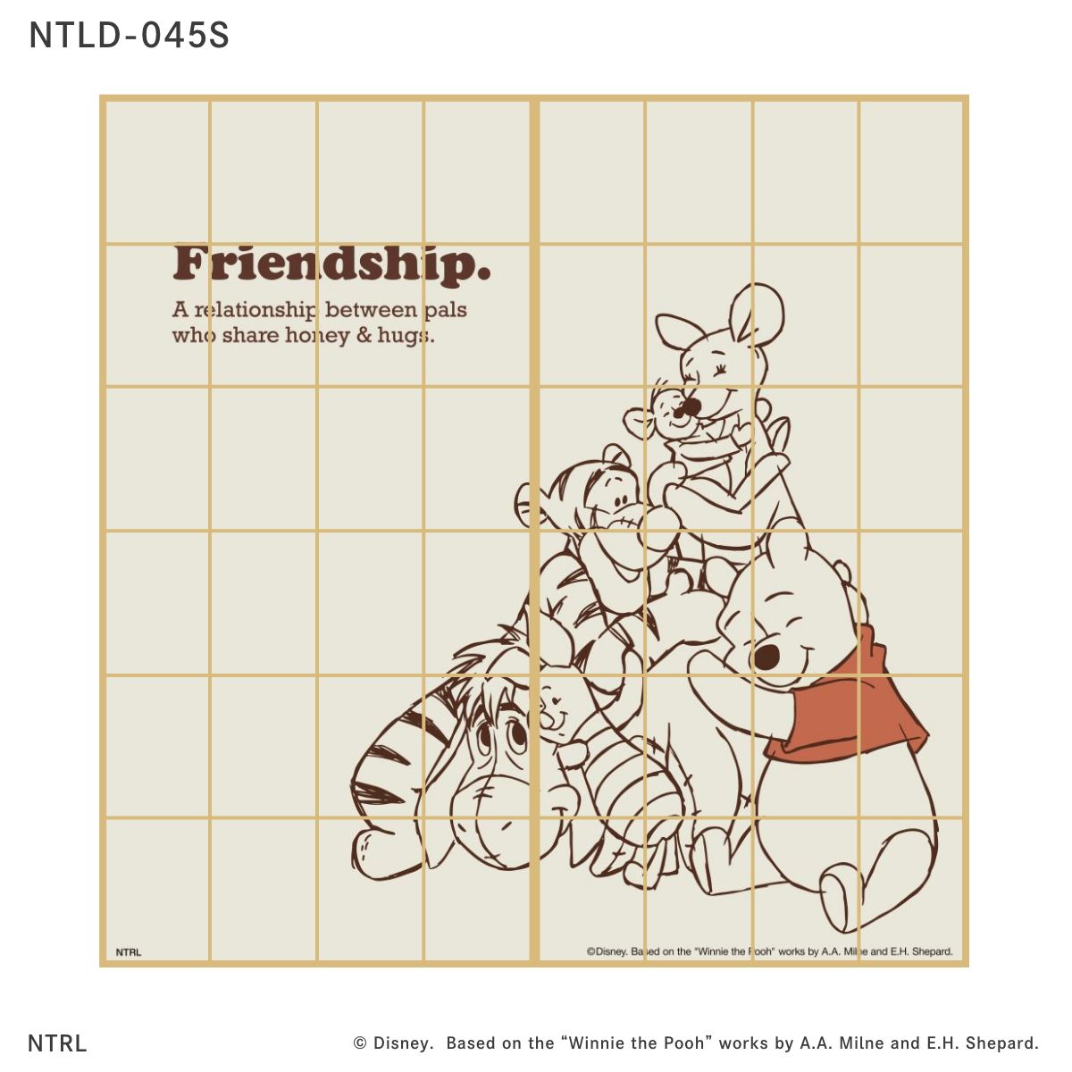 くまのプーさん ディズニーキャラクター 障子紙 大切な仲間 NTLD-045S のりで貼るタイプ 幅約92cm×長さ約182cm 2枚1組 アサヒペン