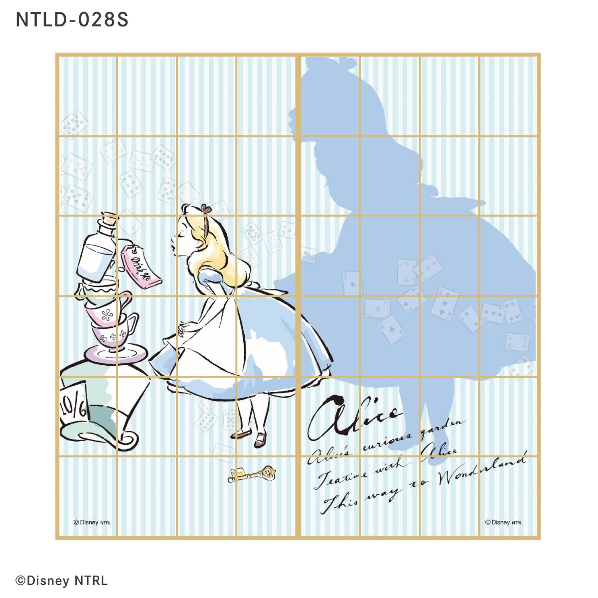 ディズニーキャラクター 障子紙 ふしぎの国のアリス NTLD-028S のりで貼るタイプ 幅約92cm×長さ約182cm 2枚1組 アサヒペン