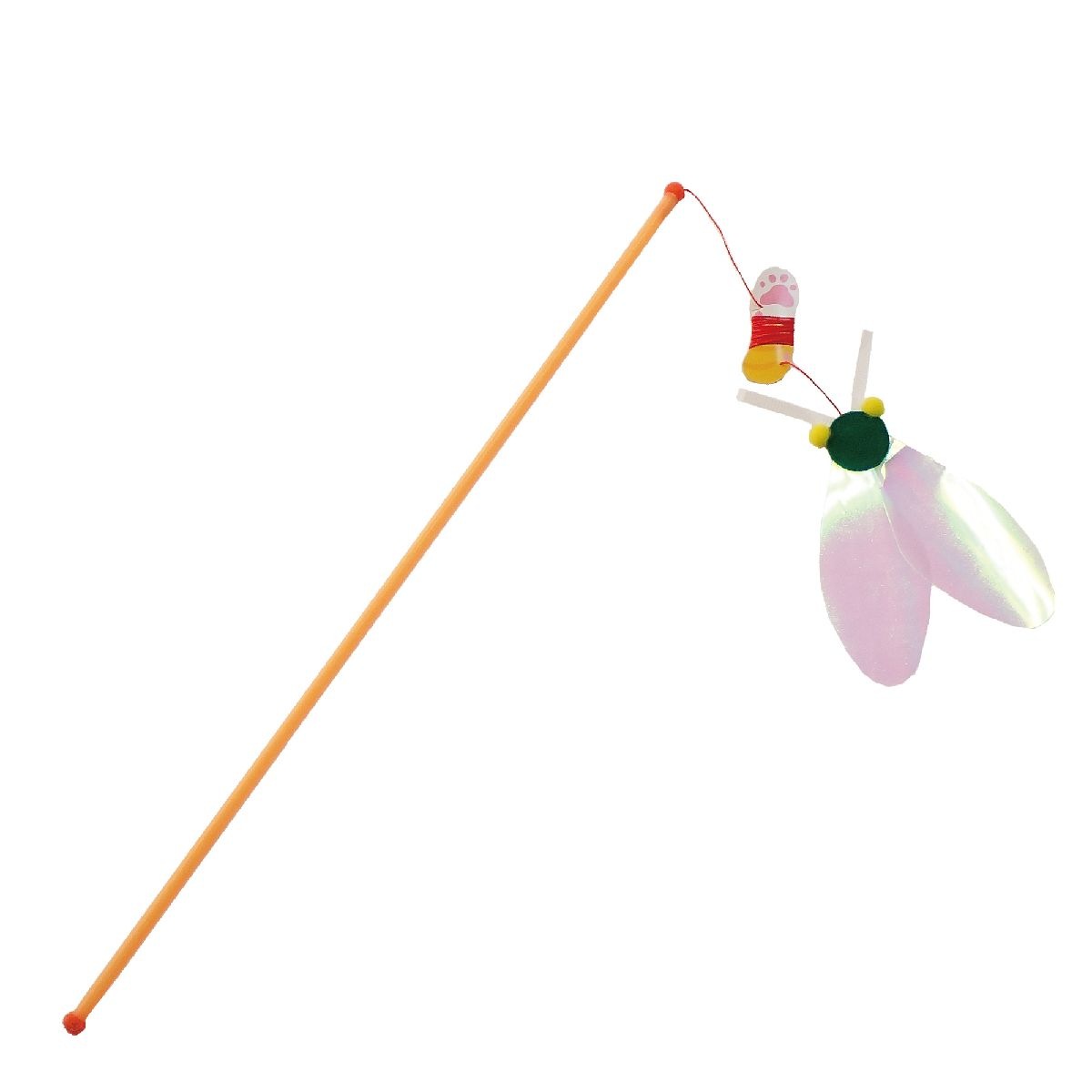 猫用おもちゃ 猫じゃらし 6本セット 日本製 カシャカシャぶんぶんビッグフライ セミ オーロラフィルム使用 音 光 色 3つの効果 ペッツルート ペット用品 ペット