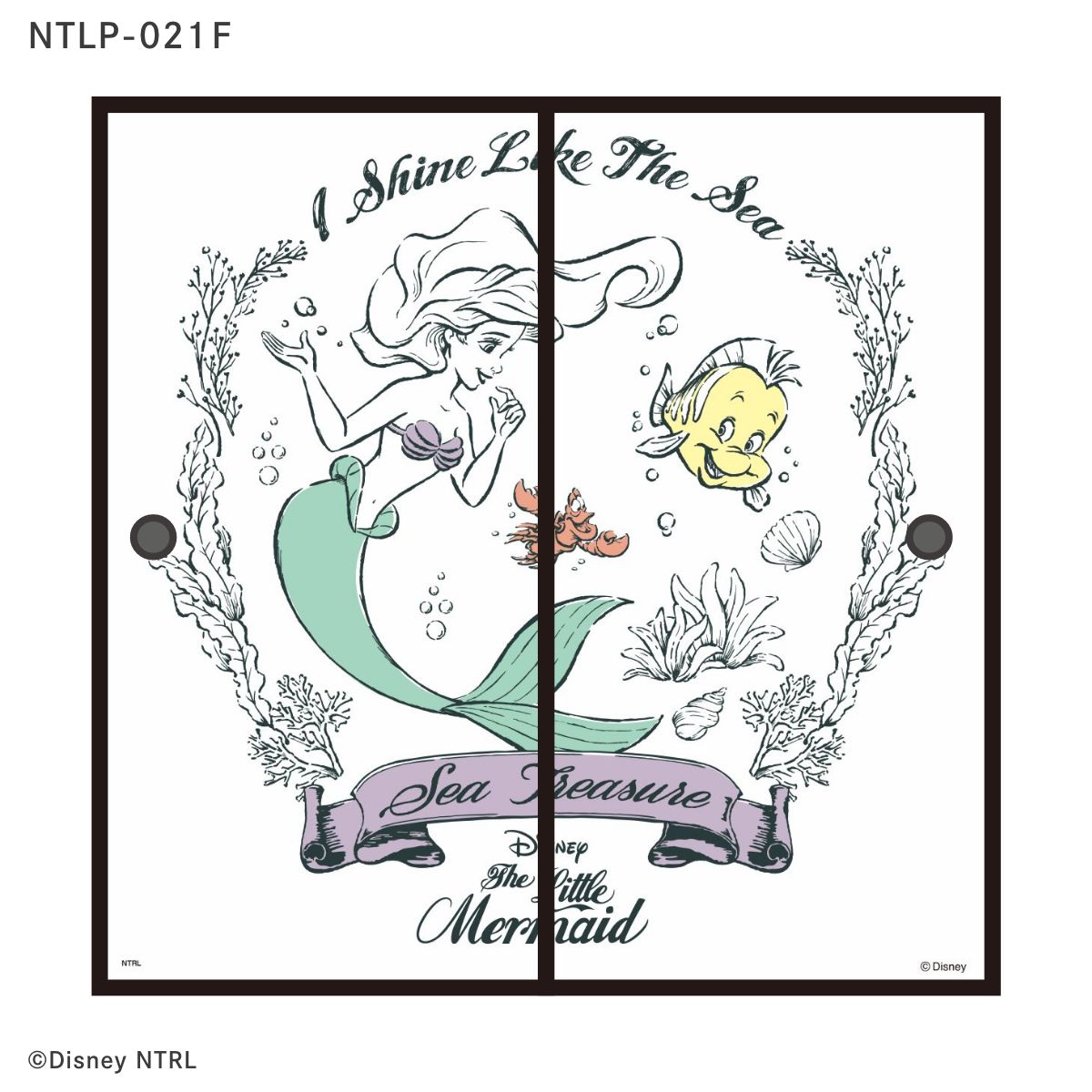 ディズニーキャラクター ふすま紙 ディズニープリンセス リトル・マーメイド  NTLP-021F 水で貼るタイプ 再湿 襖紙 幅約92cm×長さ約182cm 2枚1組 アサヒペン