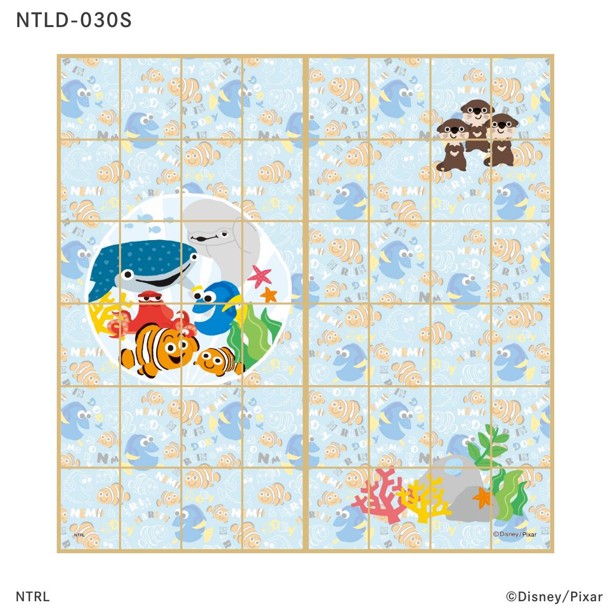 ディズニーキャラクター ピクサー 障子紙 ファインディング・ニモ ニモ＆フレンズ NTLD-030S  のりで貼るタイプ 幅約92cm×長さ約182cm 2枚1組 アサヒペン