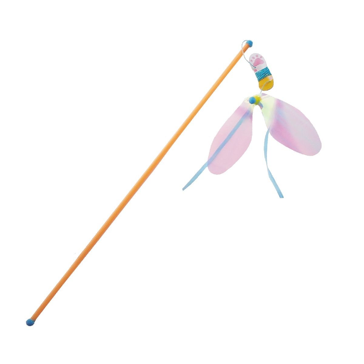 猫用おもちゃ 猫じゃらし 6本セット 日本製 カシャカシャぶんぶんビッグフライ カゲロウ オーロラフィルム使用 音 光 色 3つの効果 ペッツルート ペット用品 ペット