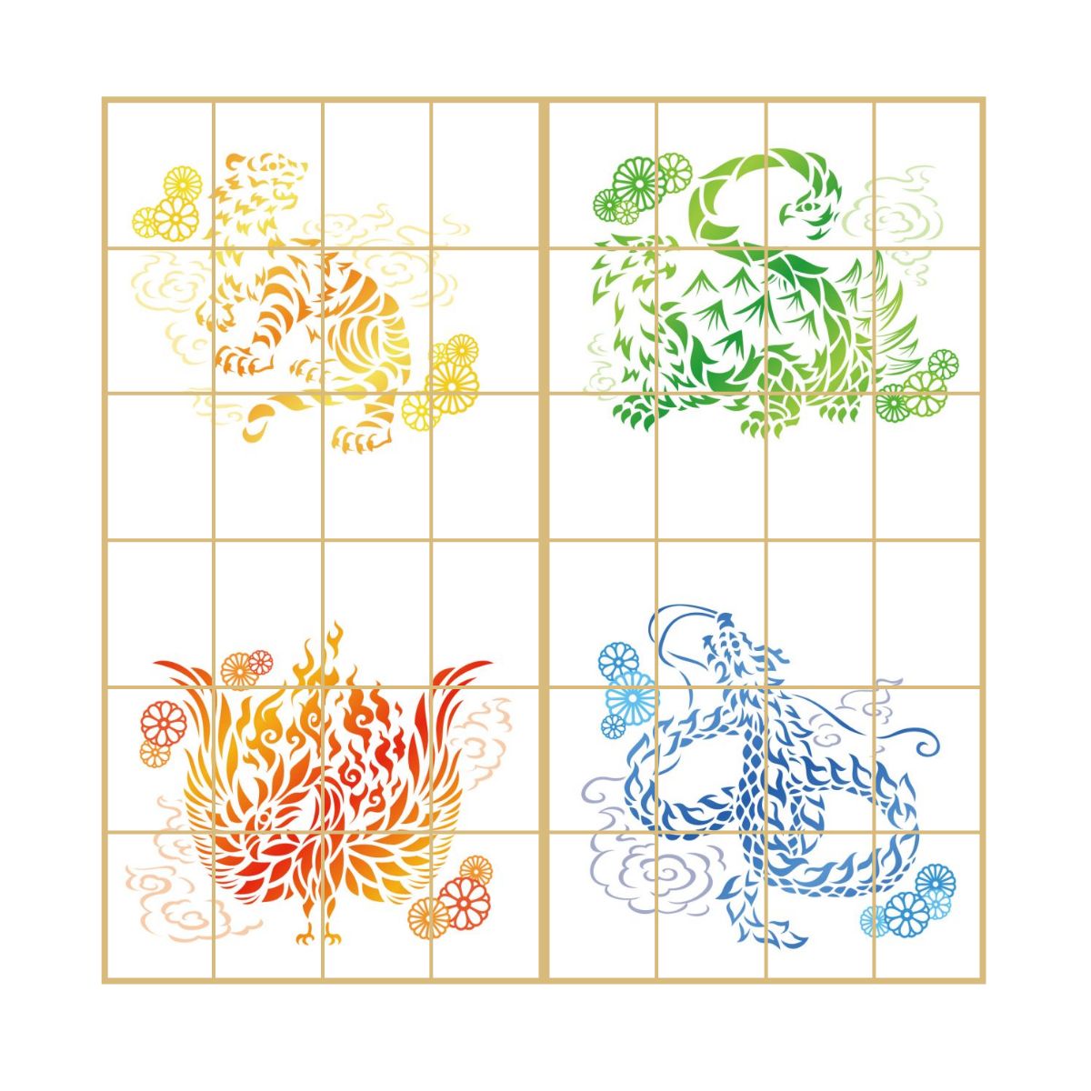 あやかしデザイン障子紙 龍の章 2枚1組