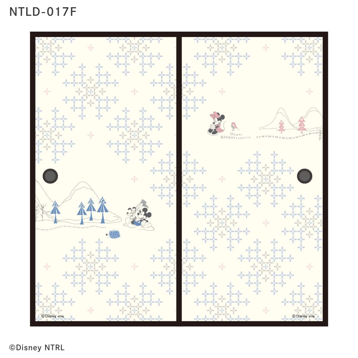 ディズニーキャラクター ふすま紙 ミッキー＆ミニー   NTLD-017F 水で貼るタイプ 再湿 襖紙 幅約92cm×長さ約182cm 2枚1組 アサヒペン