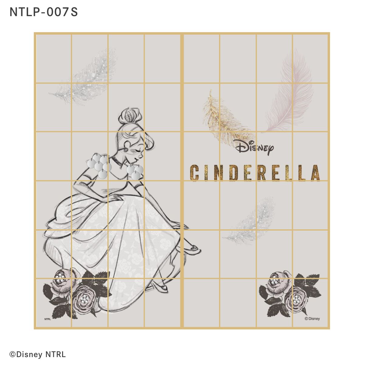 ディズニーキャラクター 障子紙 ディズニープリンセス シンデレラ  NTLP-007S のりで貼るタイプ 幅約92cm×長さ約182cm 2枚1組 アサヒペン