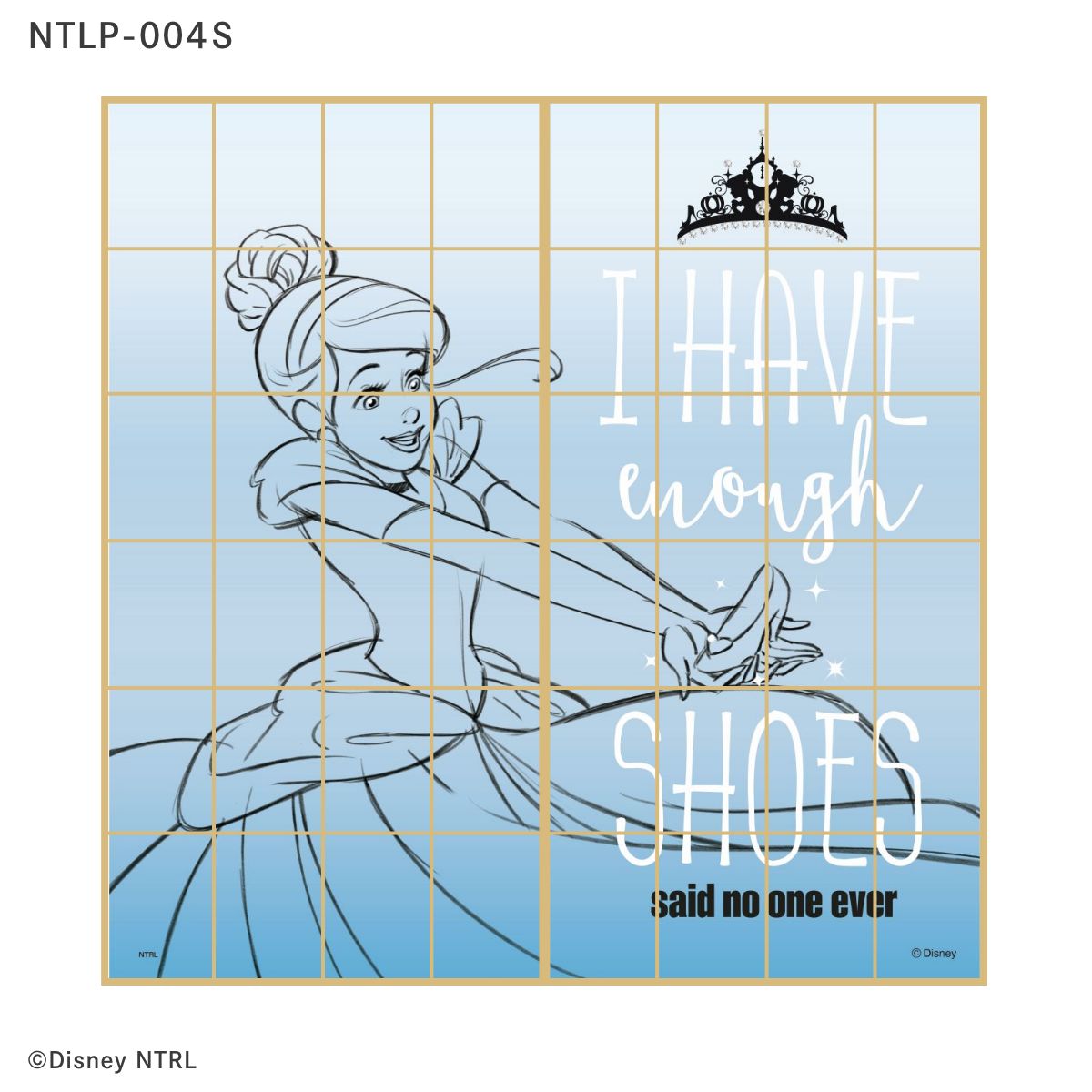 ディズニーキャラクター 障子紙 ディズニープリンセス シンデレラ  I HAVE enough SHOES  NTLP-004S のりで貼るタイプ 幅約92cm×長さ約182cm 2枚1組 アサヒペン