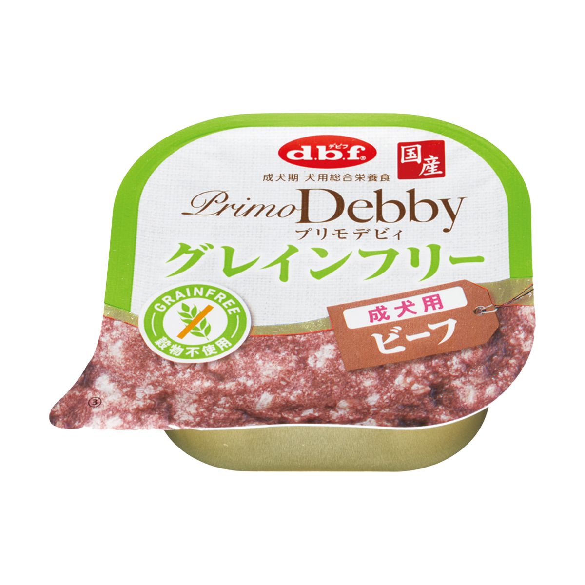 d.b.f デビフ プリモデビィ グレインフリー 成犬用 ビーフ 内容量:95g 犬用総合栄養食 ドッグフード 犬用フード ウェットフード 犬用