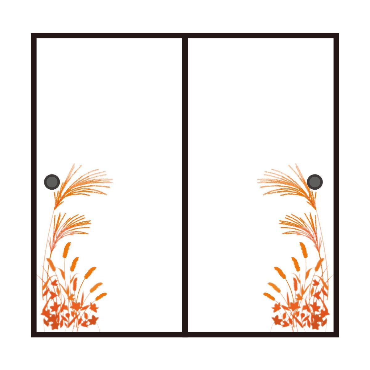 四季の草花ふすま紙 秋の草 襖紙 92cm×182cm 2枚入り FLW-2F 水
