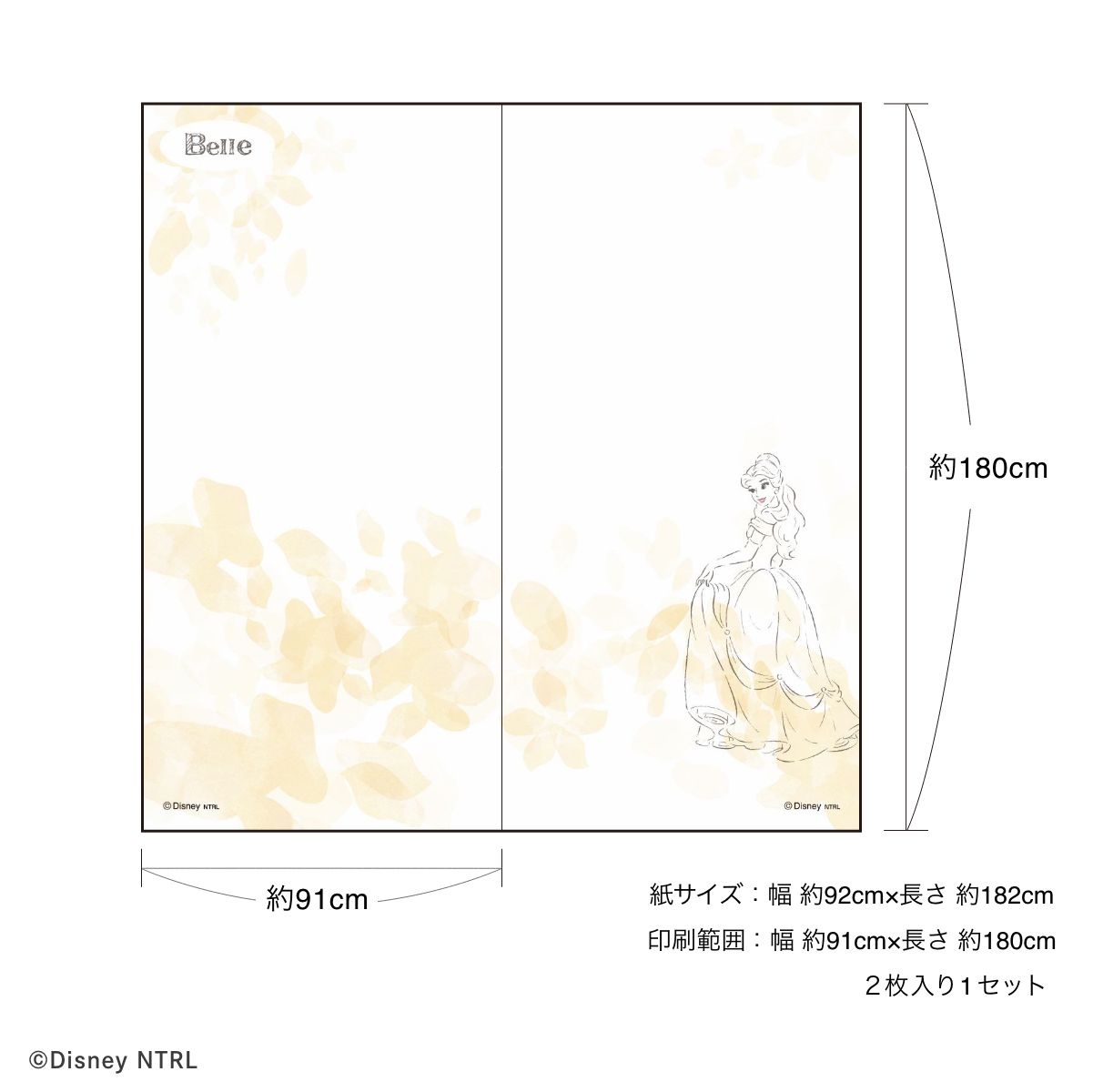 障子紙 ディズニー プリンセス ふしぎの国のアリス 2枚1組 のりで貼るタイプ NTLP-025S