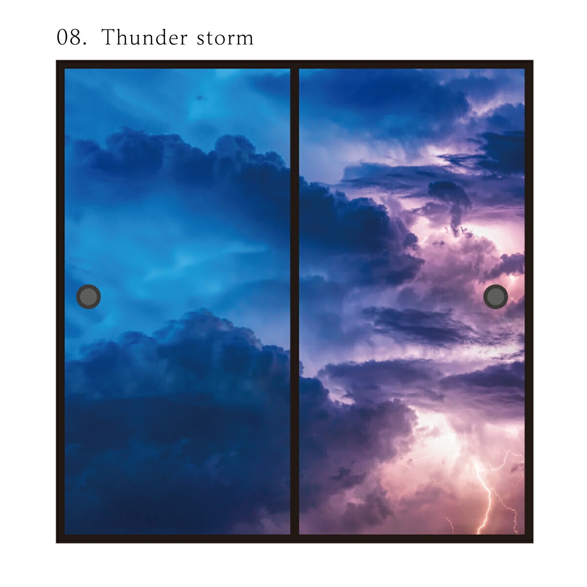 ふすま紙 空もよう襖紙 sky-08F Thunder storm 91cm×182cm 2枚1組 水で貼るタイプ