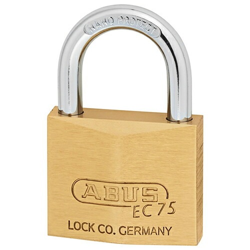 ABUS 真鍮南京錠 焼入れ弦 同番 EC75/30-KA