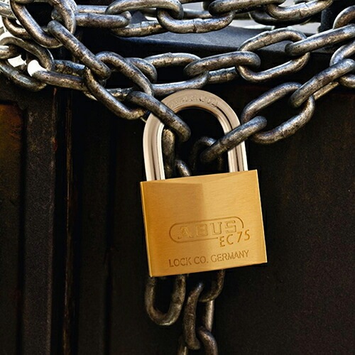 ABUS 真鍮南京錠 焼入れ弦 同番 EC75/30-KA