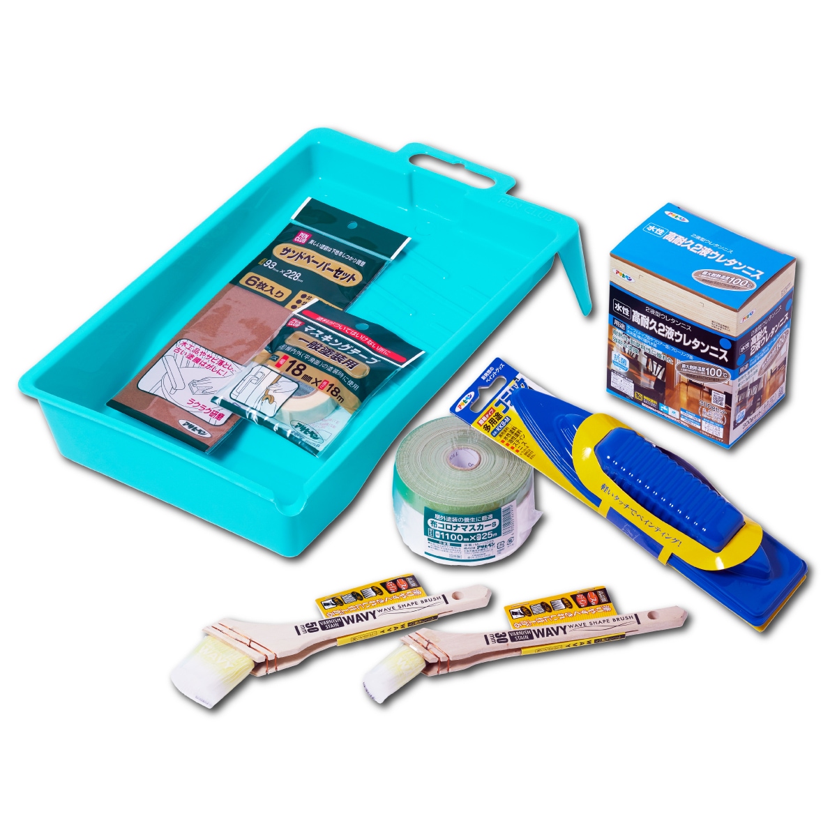 テーブル塗装Aセット 水性高耐久2液ウレタンニス 300g 塗料塗装用品