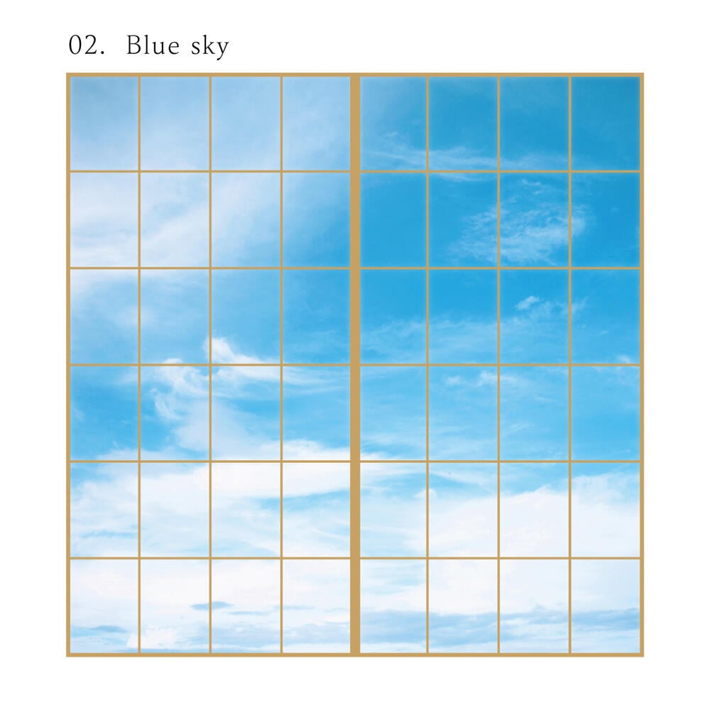 障子 空もよう障子紙 sky-02S Blue sky 91cm×182cm 2枚1組 のり貼りタイプ