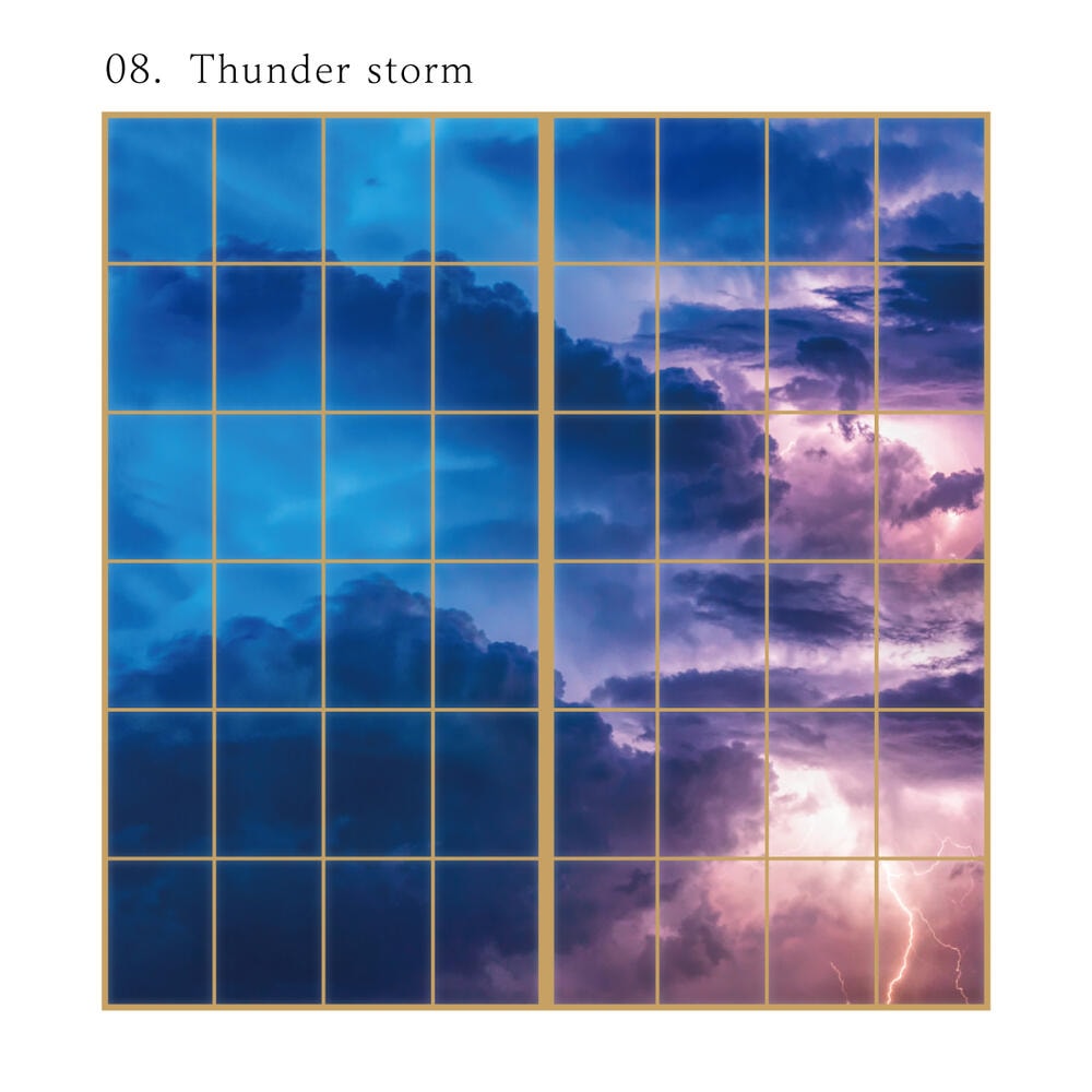 障子 空もよう障子紙 sky-08S Thunder storm 91cm×182cm 2枚1組 のり貼りタイプ