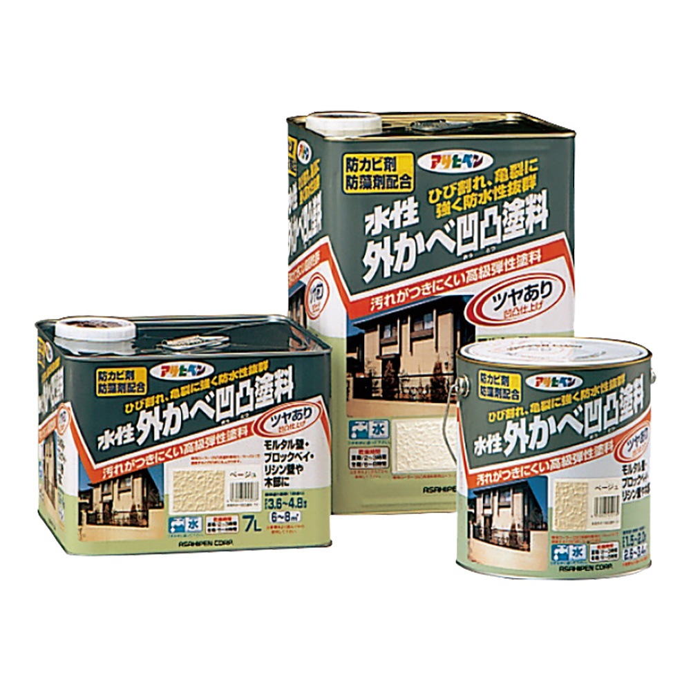 水性外かべ凹凸塗料 ツヤあり 3L 7L 14L