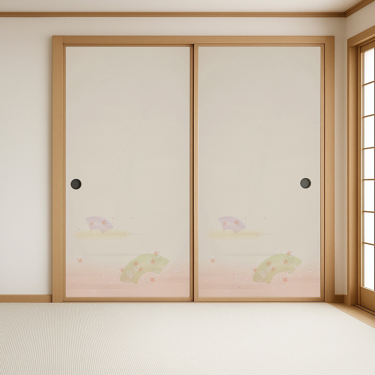静邦/焼印【赤杉 風炉先屏風 紙箱入り】ねじ梅 松葉 兼用フスマ付 水で貼れる鳥の子ふすま紙 | | インテリア用品,ふすま紙 |アサヒペン e