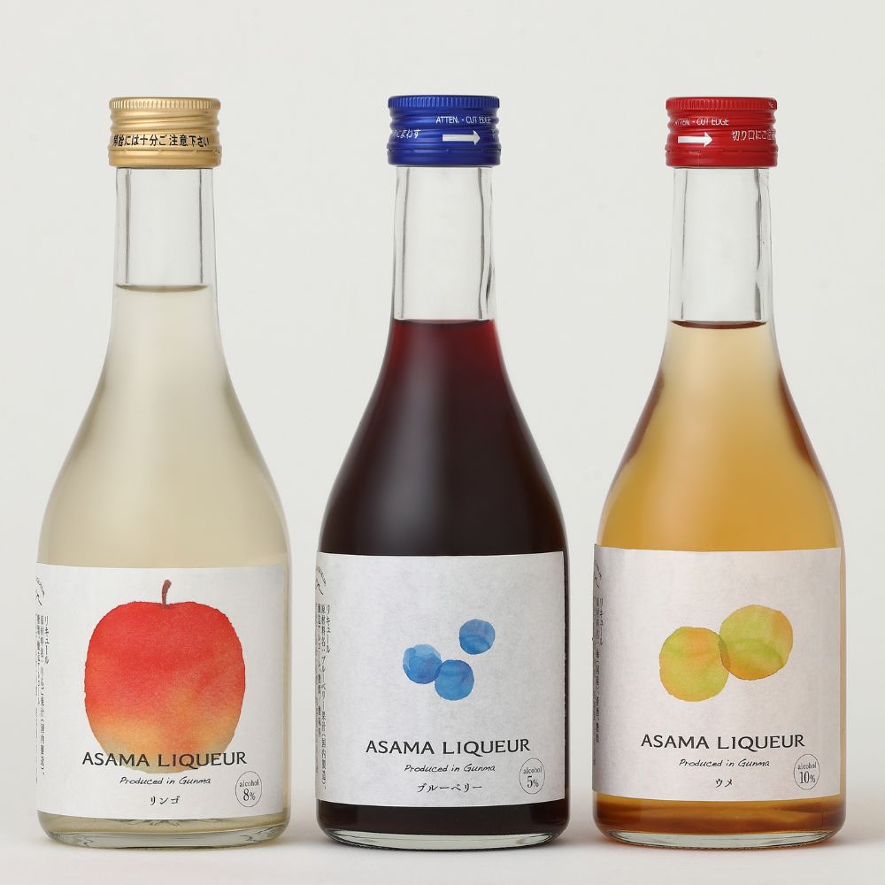 【お歳暮・ギフト】ASAMA LIQUEUR 300ml 3本飲み比べセット【紙袋付き】