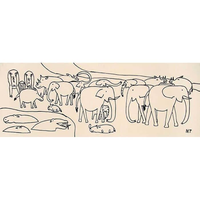 手ぬぐい 「ゾウ」