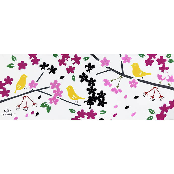 手ぬぐい「花と小鳥」