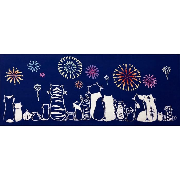 手ぬぐい 「ネコたちの夏」